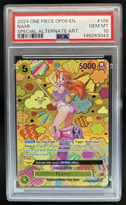 2024 One Piece Emperors New World Nami Special Alt Art #OP08-106 PSA 10 - Image 1