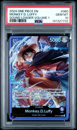2024 ONE PIECE PROMOS SOUND LOADER VOLUME.1 #060 MONKEY D. LUFFY PSA 10 - Image 1