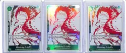 (3) Lot 2022 One Piece Monkey D. Luffy 3rd Anniversary Treasure Promos #OP07-033 - Image 1
