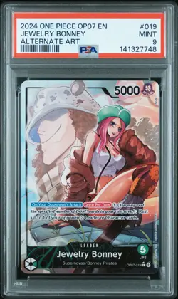 2024 ONE PIECE OP07-500 YEARS IN THE FUTURE ALTERNATE ART JEWELRY BONNEY PSA 9 - Image 1