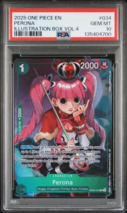 2025 ONE PIECE PROMOS ILLUSTRATION BOX VOL.4 #034 PERONA PSA 10 - Image 1