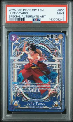 2025 ONE PIECE OP11-A FIST OF DIVINE SPEED #005 LUFFY-TAROU PSA 9 - Image 1