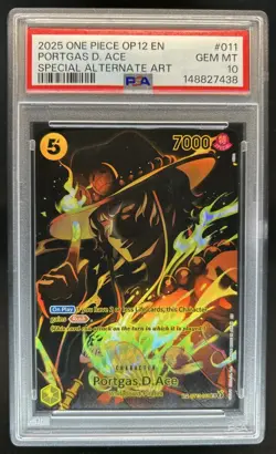 2025 One Piece Legacy of Master Portgas.D.Ace Special Alt Art #ST13-011 PSA 10 - Image 1