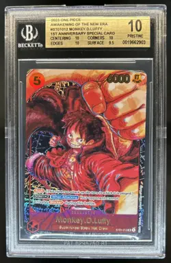 2023 One Piece 1st Ann. New Era Monkey D Luffy Special Alt Art #ST01-012 BGS 10 - Image 1