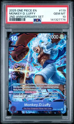2025 ONE PIECE ENGLISH VERSION 2ND ANV SET #119 MONKEY D. LUFFY PSA 10 - Image 1