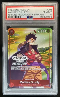 2024 One Piece Offline Regionals V2 Finalist Monkey D Luffy #P-001 PSA 10 - Image 1