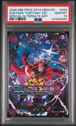 2026 ONE PIECE OP14-EB04-THE AZURE SEA'S SEVEN #039 EUSTASS "CAPTAIN" KID PSA 10 - Image 1