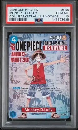 2026 ONE PIECE PROMOS ONE PIECE COLLEGE BK: US VOYAGE MONKEY D. LUFFY PSA 10 - Image 1