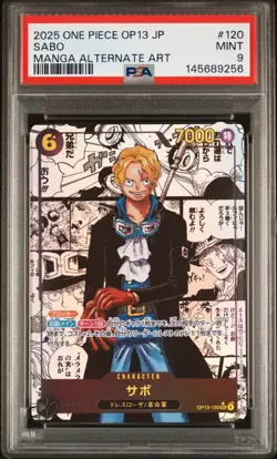 2025 ONE PIECE JPN OP13-CARRYING ON HIS WILL MANGA ALTERNATE ART #120 SABO PSA 9 - Image 1