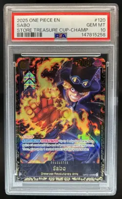 2025 One Piece Store Treasure Cup Champ Sabo #OP13-120 PSA 10 - Image 1