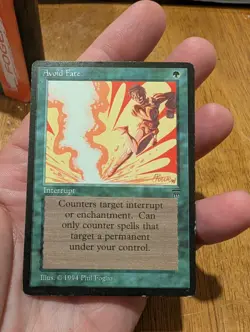 Magic: The Gathering Avoid Fate Legends Common Interrupt Green Phil Foglio 1994 - Image 1
