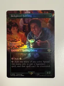 2023 MTG LOTR Delighted Halfling TALES MIDDLE-EARTH FOIL - Prerelease Rare - Image 1