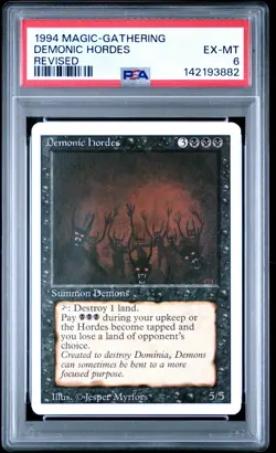 MTG - Demonic Hordes - Revised Edition Magic - Graded PSA 6 - Image 1