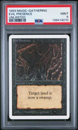 MTG - Evil Presence - Unlimited Edition Magic - Graded PSA 9 - Image 1