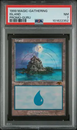 1999 MTG GURU LANDS ISLAND PSA 7 - Image 1