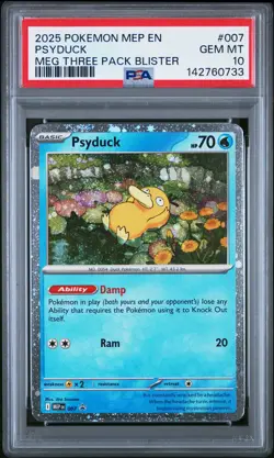 2025 POKEMON MEP EN-ME BLACK STAR PROMO #007 PSYDUCK PSA 10 - Image 1