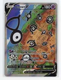 Pokemon TCG Unown V Silver Tempest Holo Ultra Rare Alternative Art Card 177/195 - Image 1