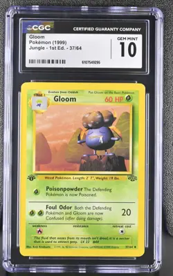 CGC GEM MINT 10 Pokemon Gloom 37/64 1999 Jungle 1st Edition - Image 1