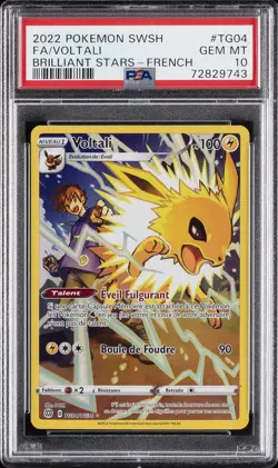2022 POKEMON SWORD & SHIELD BRILLIANT STARS FRENCH #TG04 FULL ART/VOLTALI PSA 10 - Image 1