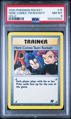 Here Comes Team Rocket! Trainer Holo 2000 Pokemon Team Rocket #15 PSA 8 NM-MT - Image 1