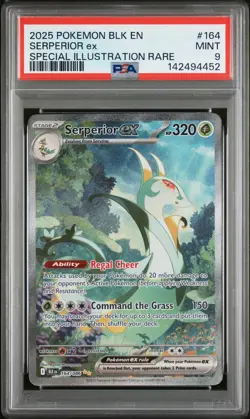 2025 POKEMON BLK EN-BLACK BOLT SPECIAL ILLUSTRATION RARE #164 SERPERIOR EX PSA 9 - Image 1