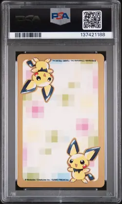 2000 POKEMON GOLD VERSION PART 2 PLAYING CARDS 8 OF HEARTS #152 CHIKORITA PSA 10 - Image 2