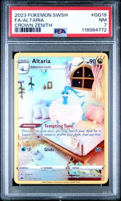 2023 POKEMON SWORD & SHIELD CROWN ZENITH #GG19 FULL ART/ALTARIA PSA 7 - Image 1