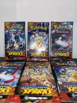Pokemon TCG: Scarlet and Violet Surging Sparks x6 Sealed Booster Pack Bundle - Image 1