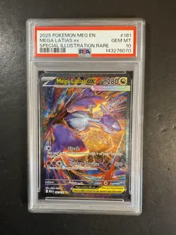2025 POKEMON MEGA EVOLUTION ILLUSTRATION RARE MEGA LATIAS EX 181/132 PSA 10 - Image 1