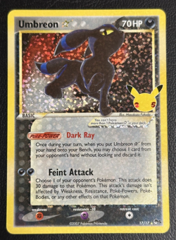 Pokemon TCG: Umbreon Gold Star 17/17 Celebrations 25th Anniversary NM - Image 1