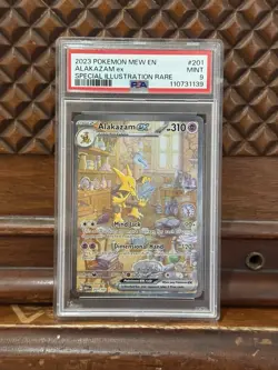 2023 POKEMON SV 151 #201/165 ALAKAZAM EX SPECIAL ILLUSTRATION RARE PSA 9 - Image 1