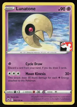 Pokemon Lunatone 062/159 Prize Pack Series Cards Non-Holo Pack Fresh - NM - Image 1