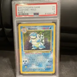 Pokemon TCG Blastoise Base Set 2 2/130 Holo Rare PSA 5 Wizards 2000 - Image 1
