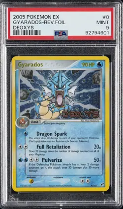 2005 POKEMON EX DEOXYS #8 GYARADOS-REVERSE FOIL PSA 9 - Image 1