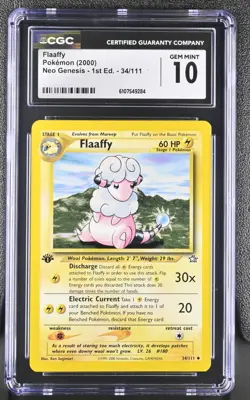 CGC GEM MINT 10 Pokemon Flaaffy 34/111 2000 Neo Genesis 1st Edition - Image 1
