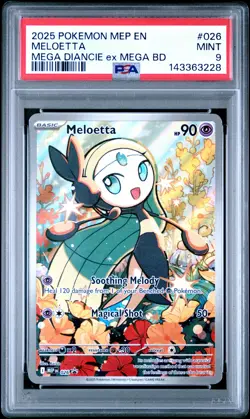 2025 POKEMON MEGA DIANCIE EX MEGA BATTLE DECK MELOETTA PSA 9 - Image 1