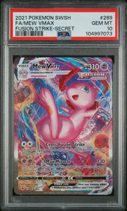 2021 POKEMON SWORD & SHIELD FUSION STRIKE SECRET #269 FULL ART/MEW VMAX PSA 10 - Image 1