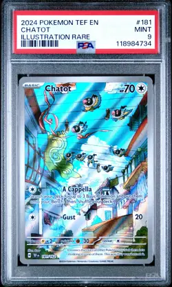 2024 POKEMON TEF EN-TEMPORAL FORCES ILLUSTRATION RARE #181 CHATOT PSA 9 - Image 1