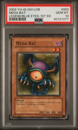 Meda Bat LOB-083 Common 1st Edition Yugioh PSA 10 *277 - Image 1