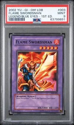 Flame Swordsman LOB-003 Super Rare 1st Edition GLOSSY Yugioh PSA 9 *891 - Image 1
