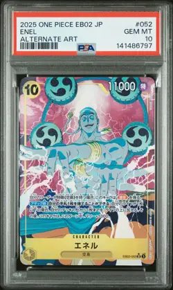 2025 ONE PIECE JPN EB02-EXTRA BOOSTER -ANIME 25TH COLL- #052 ENEL PSA 10 - Image 1