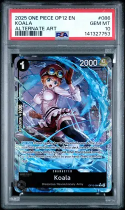 2025 ONE PIECE OP12-LEGACY OF THE MASTER ALTERNATE ART #086 KOALA PSA 10 - Image 1