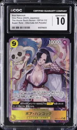 2025 ONE PIECE THE AZURE SEA'S SEVEN JPN #OP14-112 BOA HANCOCK CGC 10 GEM MINT - Image 1