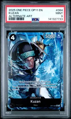 2025 ONE PIECE OP11-A FIST OF DIVINE SPEED ALTERNATE ART #084 KUZAN PSA 9 - Image 1