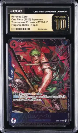 2025 ONE PIECE JPN TOURNAMENT PROMOS #ST21-015 RORONOA ZORO CGC 10 PRISTINE - Image 1