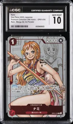 2022 ONE PIECE PREM COLL 25TH ANNIV. JPN #OP01-016 NAMI CGC 10 GEM MINT - Image 1