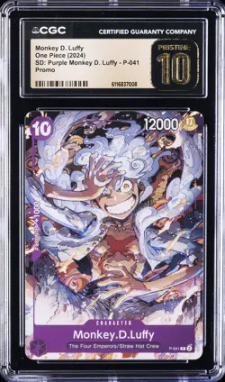 2024 ONE PIECE PROMO #P-041 MONKEY D. LUFFY CGC 10 PRISTINE - Image 1