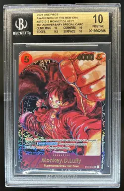 2023 One Piece 1st Ann. New Era Monkey D Luffy Special Alt Art #ST01-012 BGS 10 - Image 1