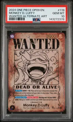 2024 ONE PIECE OP09-EMPERORS IN THE NEW WORLD #119 MONKEY D. LUFFY PSA 10 - Image 1
