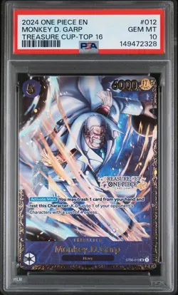 2024 ONE PIECE PROMOS TREASURE CUP-TOP 16 #012 MONKEY D. GARP PSA 10 - Image 1